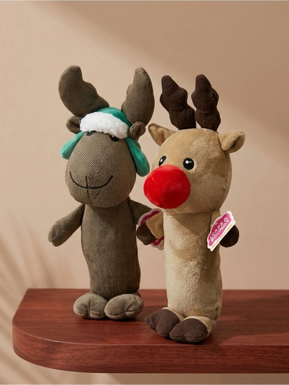 2 Leaps & Bounds Polar Pal Plush Moose Deer 12” Dog Toy